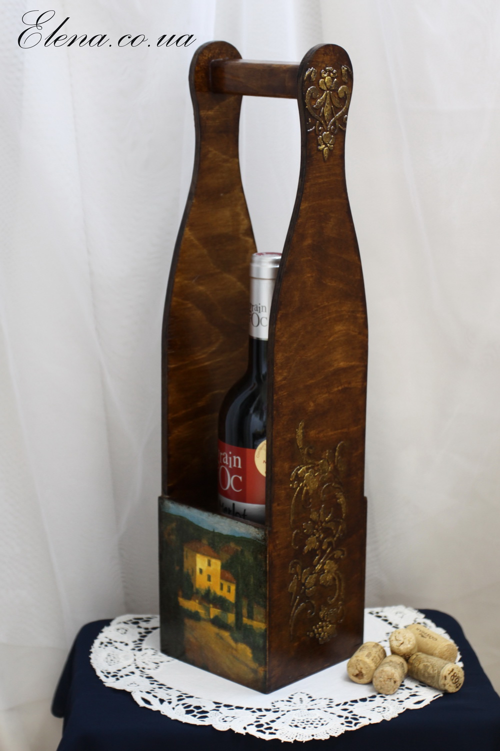 Винный короб с ручкой