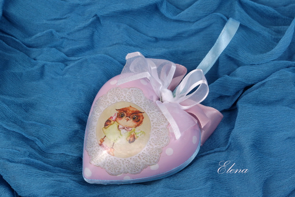 Подвеска-сердце Совушки