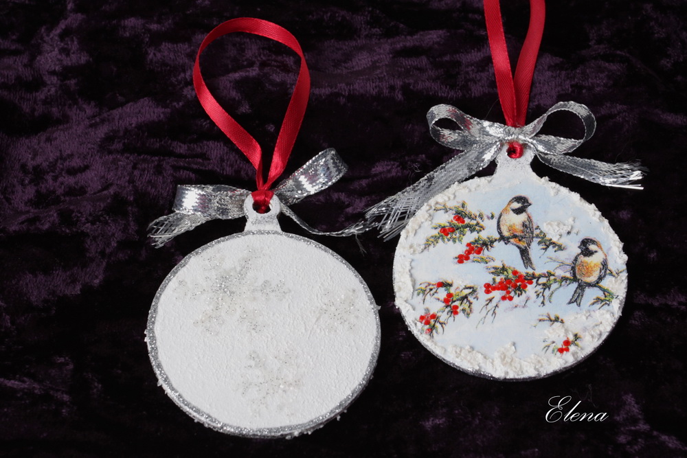 Набор новогодних подвесок Птички