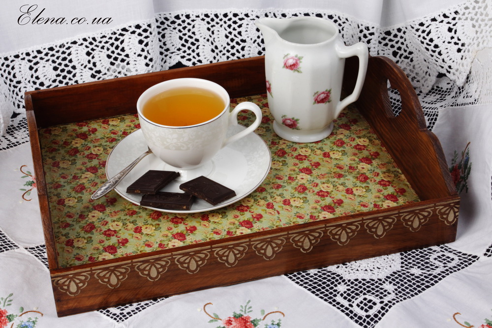 Поднос Кружева-цветочки