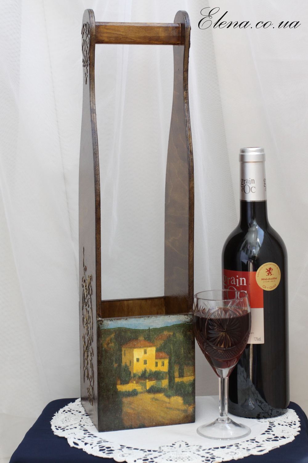 Винный короб с ручкой